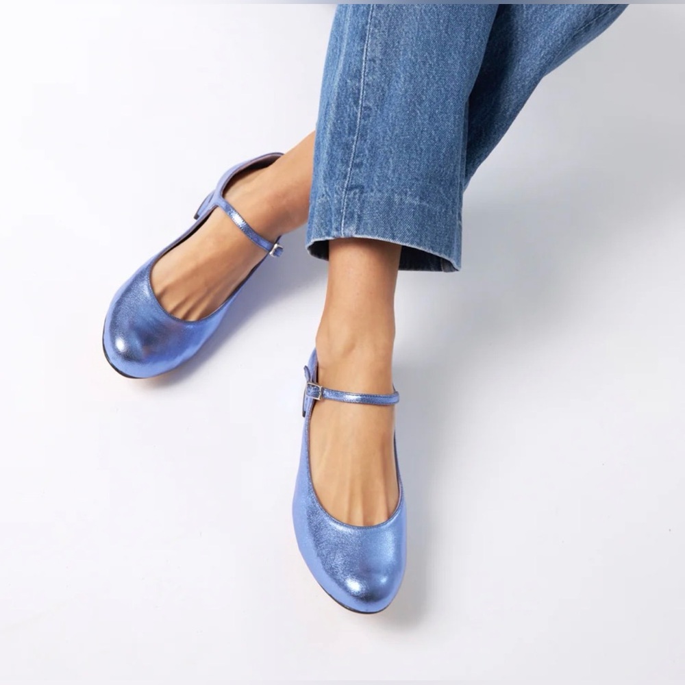 Emelia Metallic Blue Women's Mary Jane’s